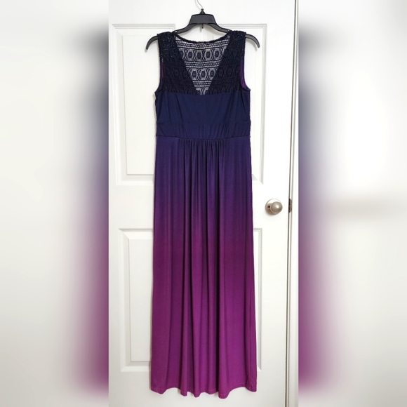 Soma Ombre Crochet Jersey Maxi Dress, Size M - Picture 10 of 11